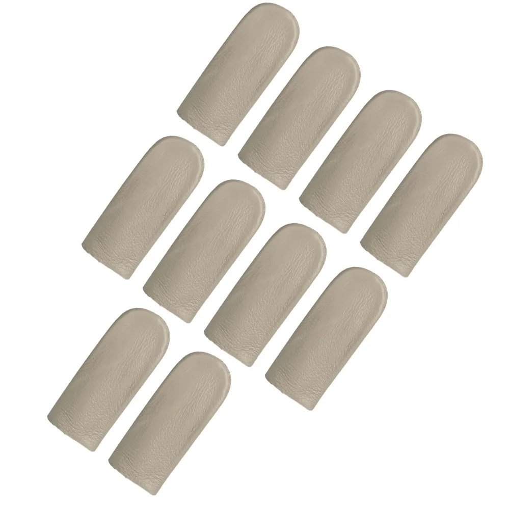 Natural Cowhide Finger Sleeves 10pcs Leather Thimbles For Sewing Carving Sanding Welding Heat Resistant Safety Gloves Parts