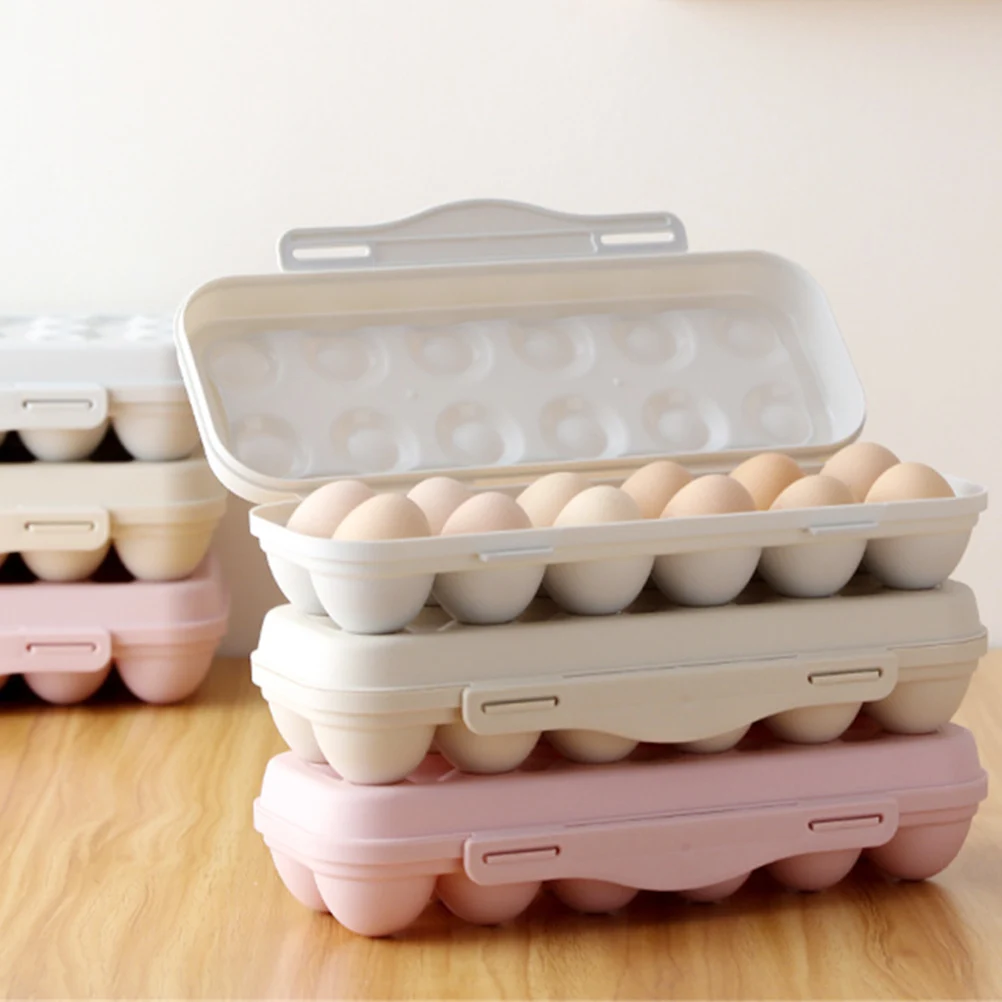 2pcs 18 Grids Egg Storage Box Plastic Egg Holder Refrigerator Tray Shatterproof Anti-Collision Container Stackable Fridge