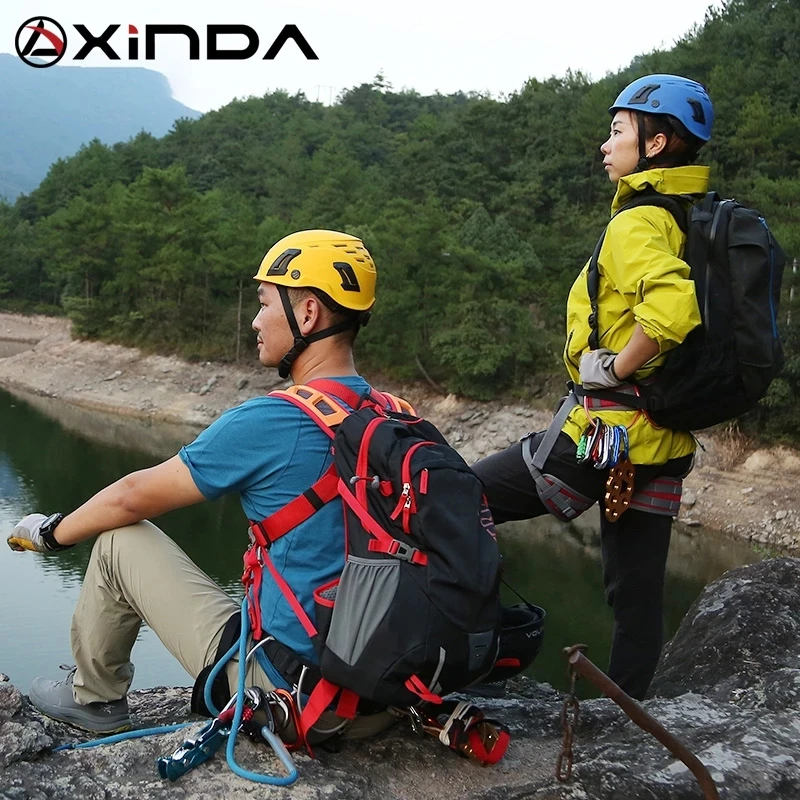 XINDA Outdoor ABS Rock Climbing Helmet Goggles For Caving Canyoning Safety Downhill Helmet Speleology Mountain Rescue Equipment