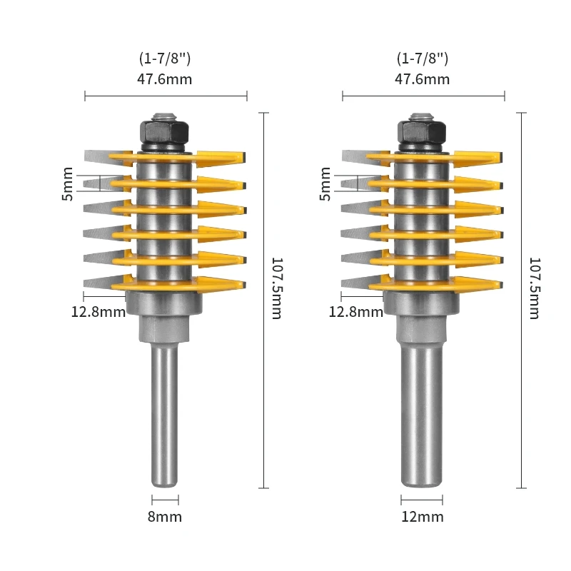 YUSUN 2 Teeth Adjustable Finger Joint Router Bit Woodworking Milling Cutter For Wood Bit Face Mill End Mill