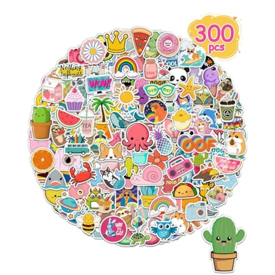 

Stickers for,Cute Water Bottle Vinyl Waterproof Laptop Stickers for Students Gifts School Supplies Classroom Teacher Prizes Sto