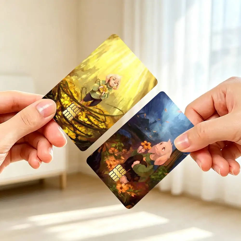 U-Undertale Asriel Dreemurr Credit Card HD Stickers Game Card Decal Small Chip Waterproof Sticker Gift