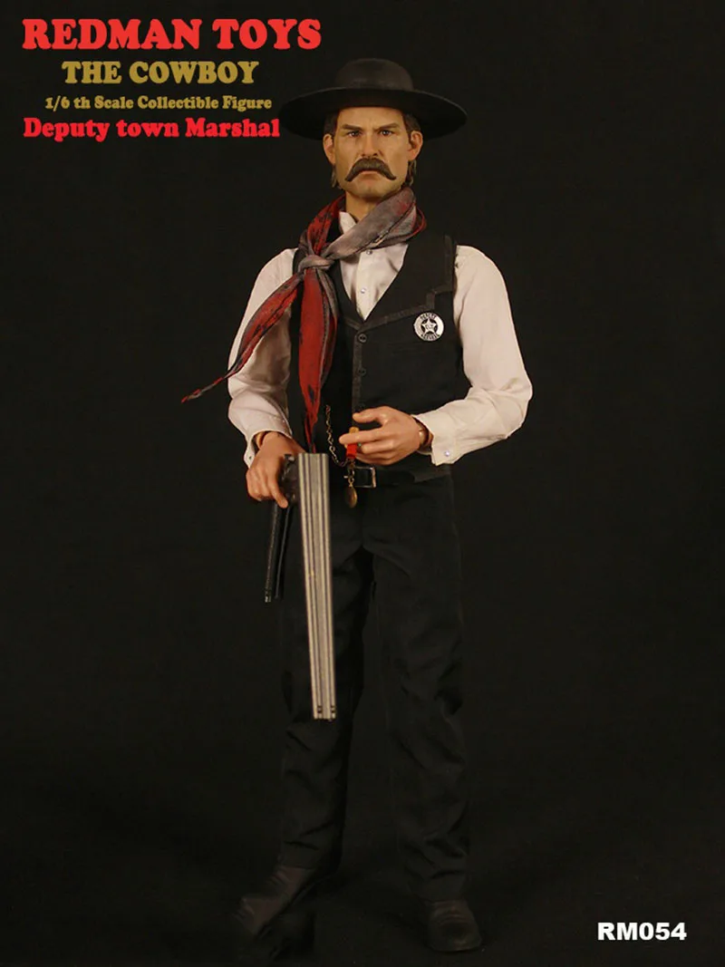 REDMAN TOYS RM054 1/6 Scale Male Soldier Deputy Town Marshal Cowboy 12'' Full Set Action Figure Model Fans Gifts Collection Toys