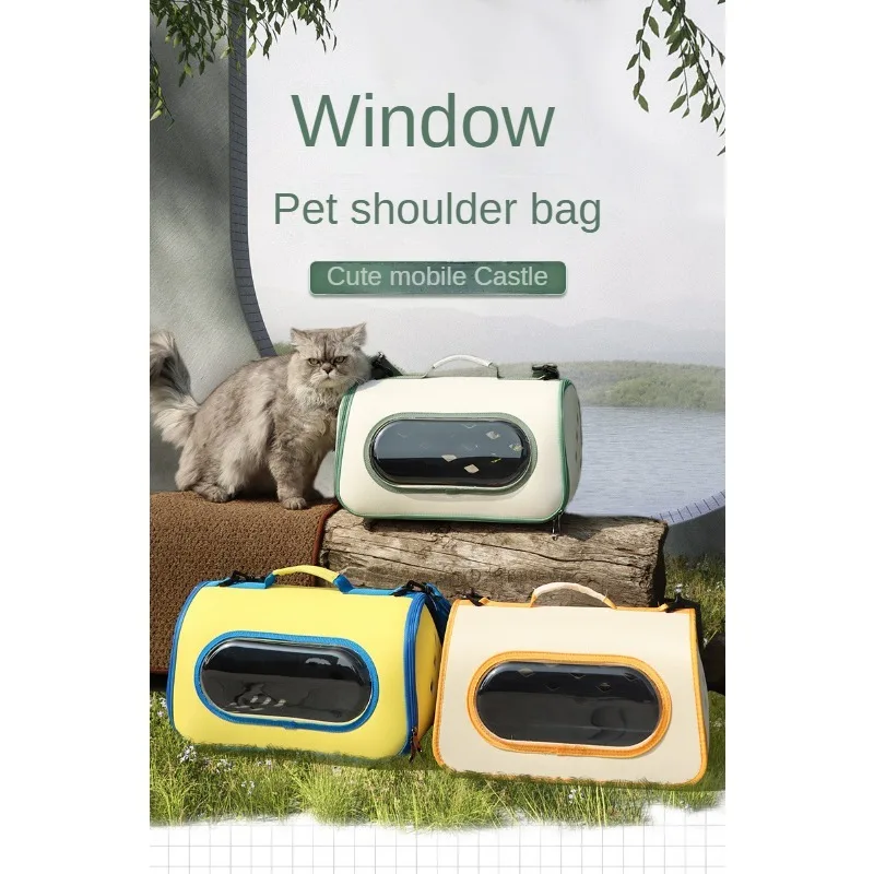 Portable Cat Bag Space Capsule Folding Shoulder Bag Pet Out Portable Breathable Cat Slung Pet Bag.