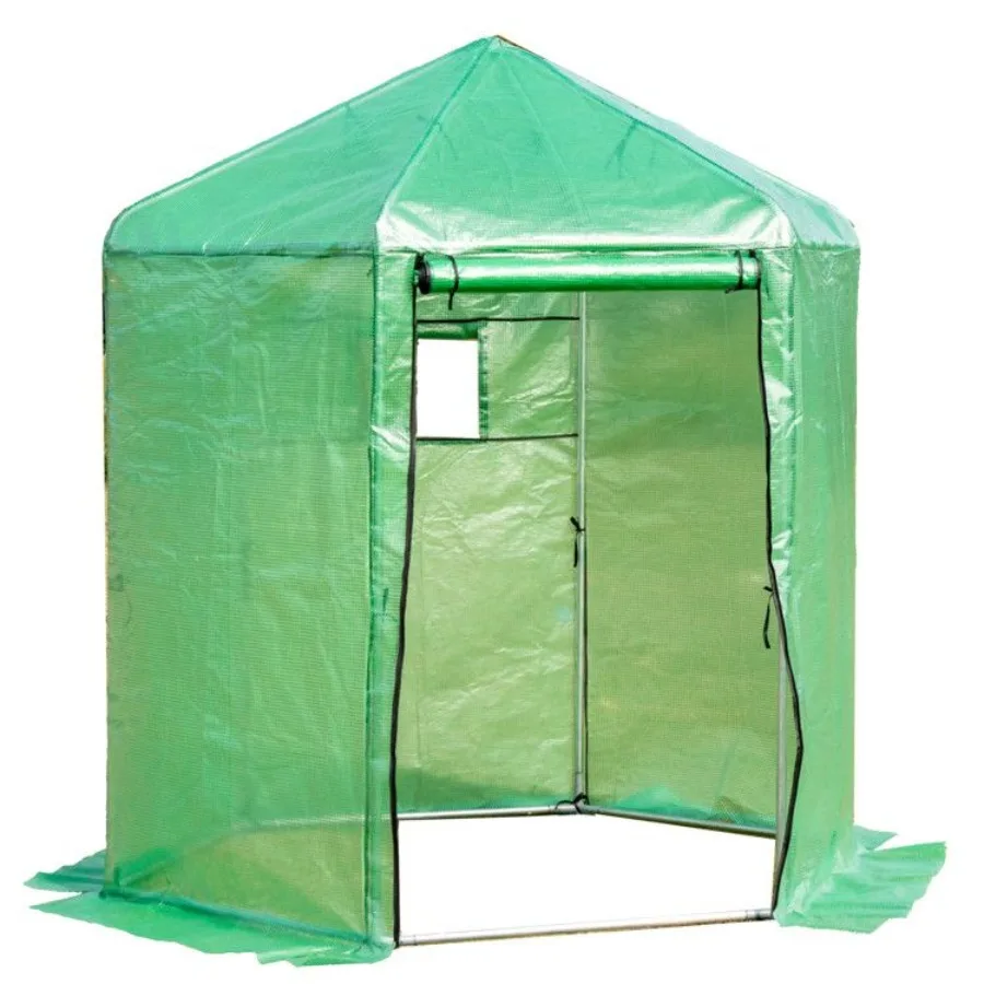 

WalkIn Hexagonal Greenhouse with PE Cover and Metal Frame