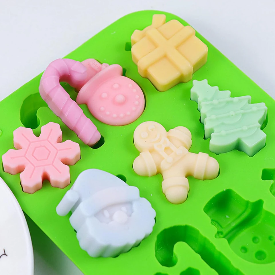 Stampo per cioccolato Stampo in silicone per albero di Natale Stampo per sapone fatto a mano Stampo per prodotti in cera Stampo per sapone fatto a mano Stampo in resina Stampo per pupazzo di neve