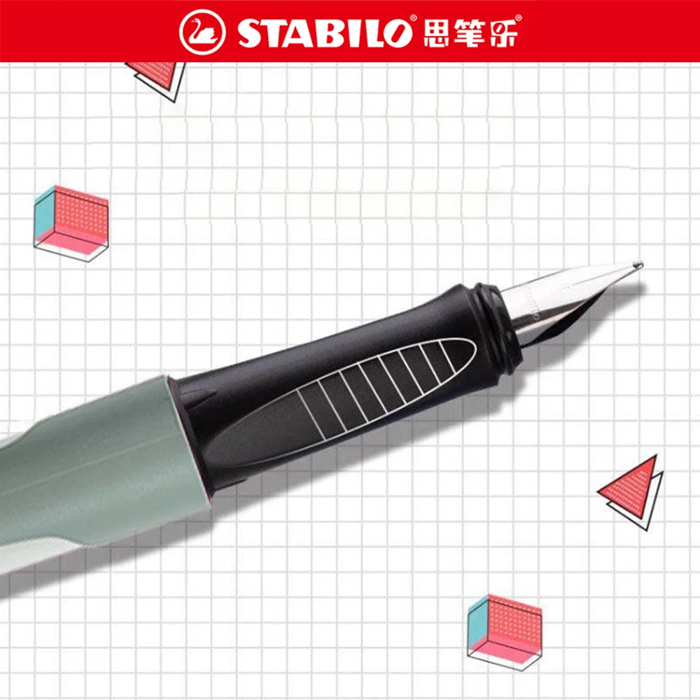 1PC New STABILO Flow Fountain Pen Correct Posture EF Practice Calligraphy Iridium Pen Tip Back To School Kawaii Stationery
