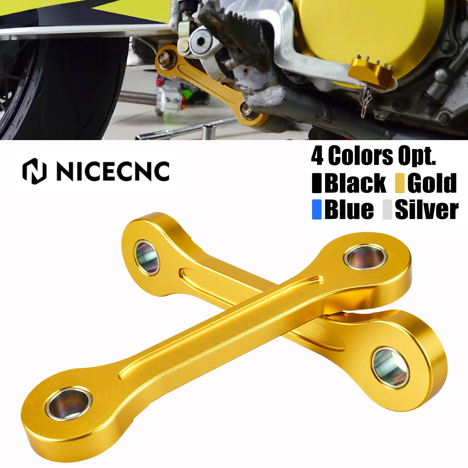 

For Suzuki DRZ 400 SM DRZ 400 S DRZ 400E DRZ400SM DRZ400 E S SM 2000-2024 2023 Lowering Links Kit For Kawasaki KLX400 2000-2019