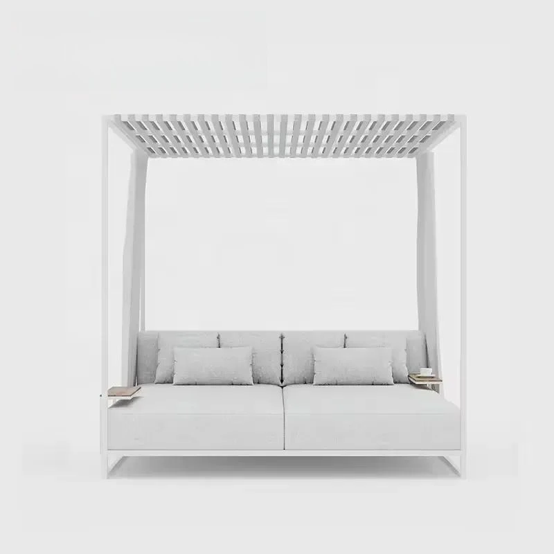 Villa Luxury Beach Sunbed Outdoor With Waterproof Fabric Garden Pool Daybed Outdoor Hotel Aluminum Frame Outdoor Garden