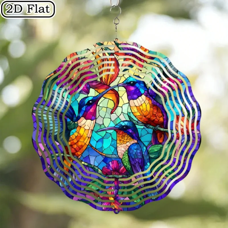 2D Flat, dimensional Printed Seasonal Home Decor, Pendant, Hanging Ornament, Outdoor Wind Chime, Made of Metal, with a 360