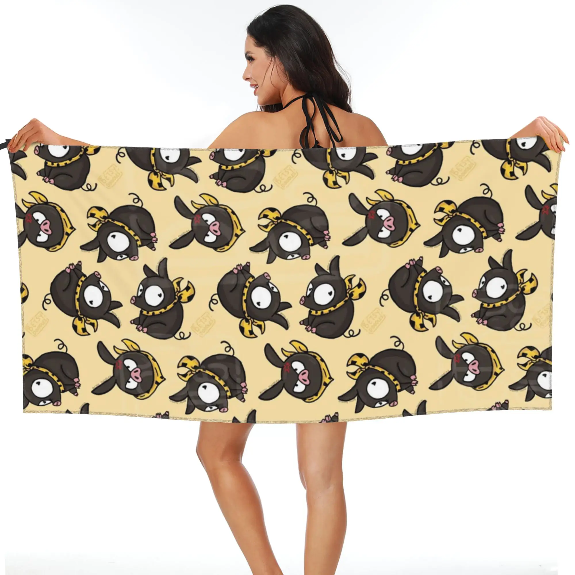 

Ranma 1/2 Saotome Pig Girls P Chan Beach Towel Soft Microfiber Quick Dry Absorbent Quick Towels For Bath