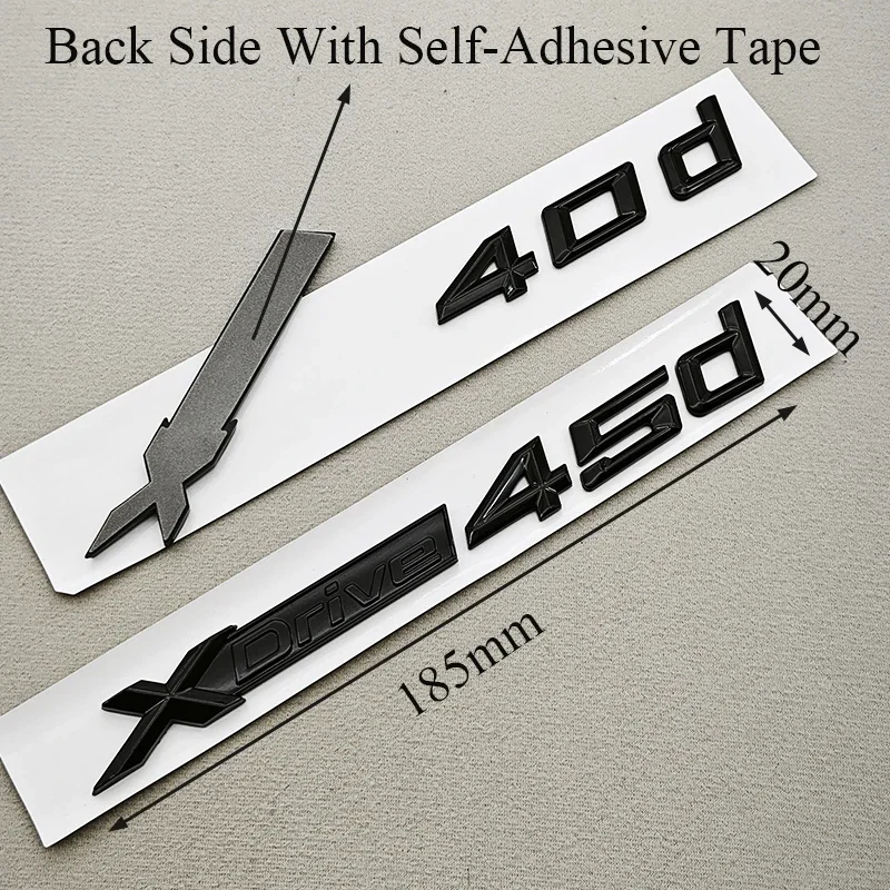 Car 3D ABS Black Logo XDrive 30d 35d 40d 45d 50d 55d Emblem  Trunk Fender Side Badge StickerFor BMW X3 X5 X6 X7 F25 F15 G01 G05 view 3