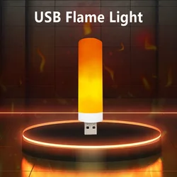 5V USB LED Żarówki z efektem płomienia Symulacja USB Lampa z płomieniem Bezpłomieniowa lampka nocna Migocząca żarówka ogniowa do dekoracji domowych na imprezę