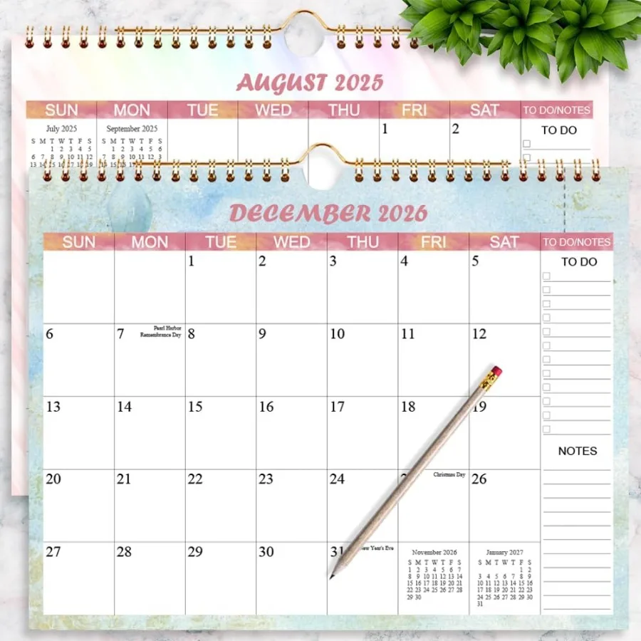 Kalender 2026 - Wandkalender draait van januari 2026 tot december 2026-12 Maandkalender met dik papier voor planning en organisatie f
