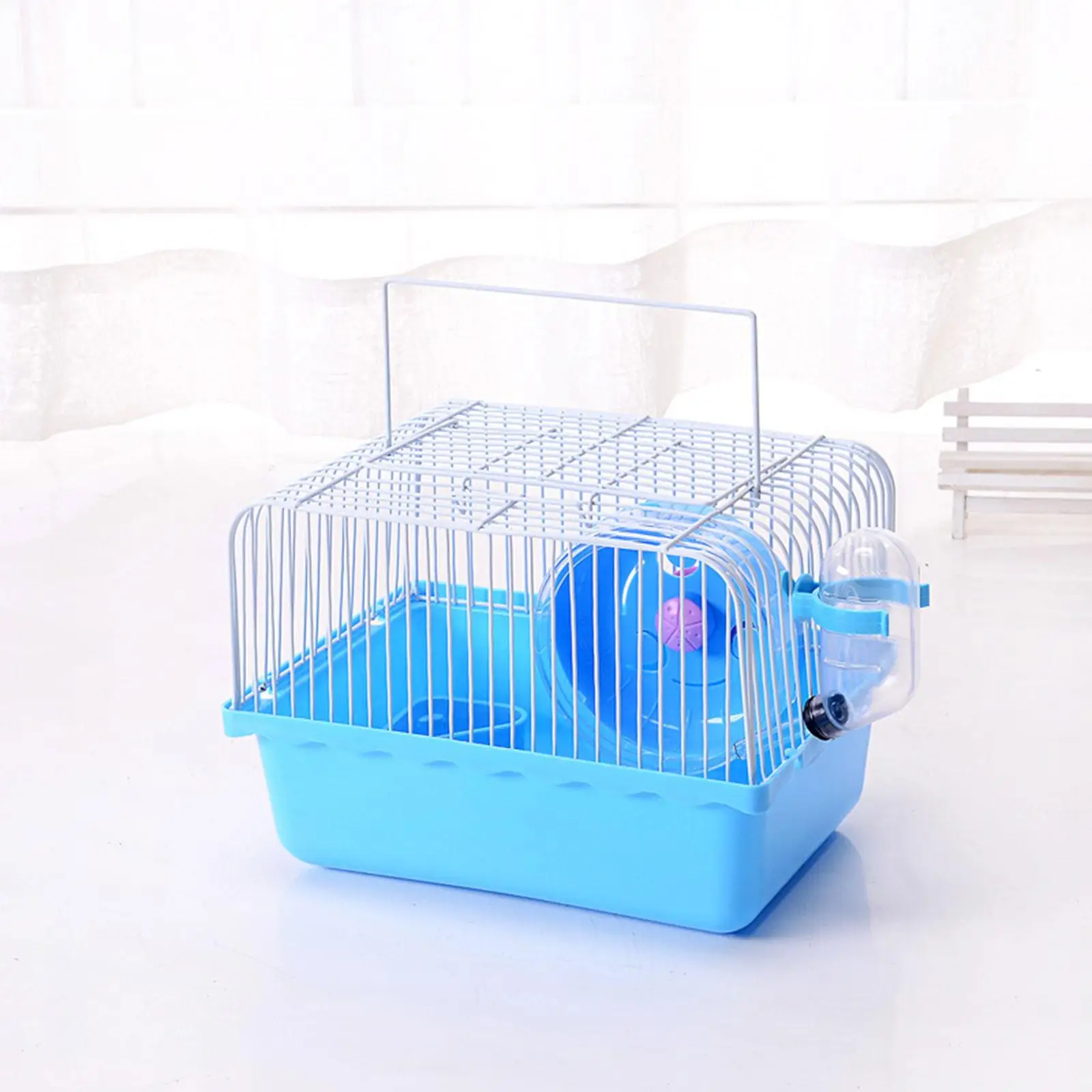 Jaula transportadora portátil para hámster con rueda de ejercicio - imagen 3