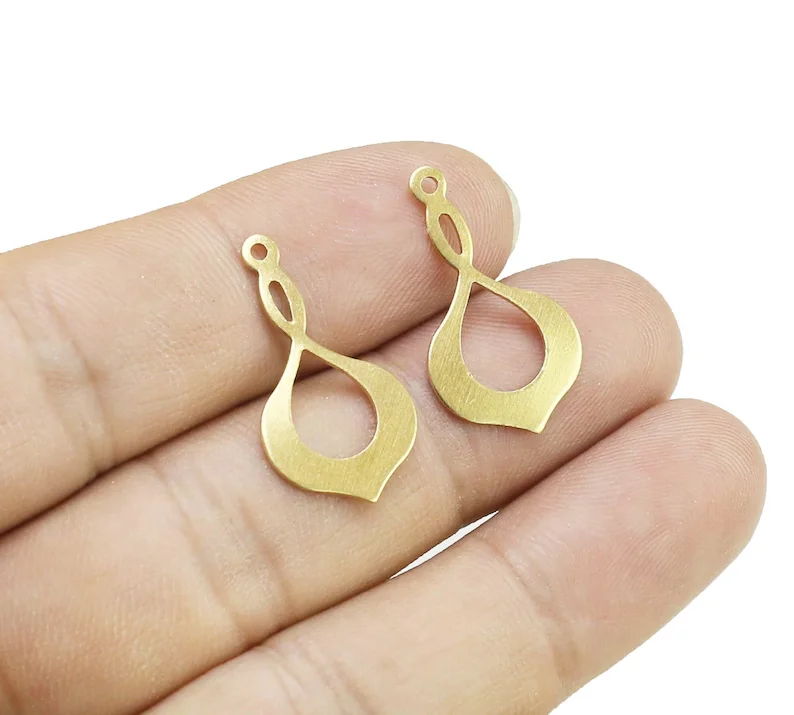 30pcs Brass Drop Charm, Teardrop Earring Charms, Jewelry Making, 25x14mm, Earring Findings, Necklace Pendant R2809