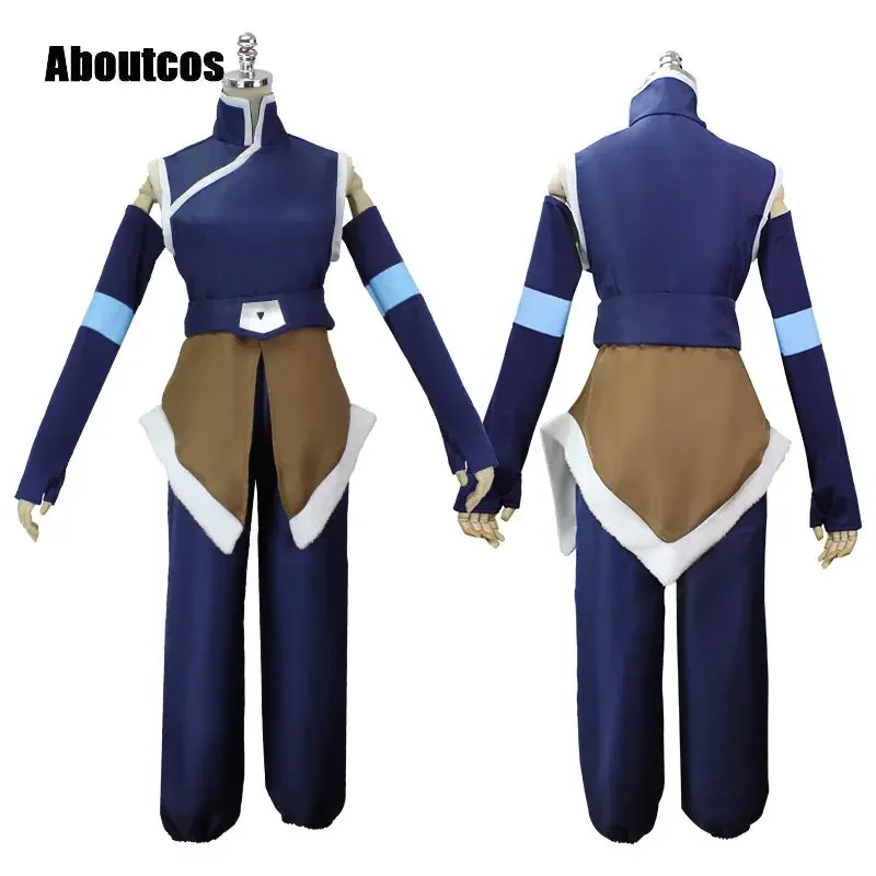 Aboutcos die Legende Saison 4 Korra Cosplay Anime Kostüm Frauen Outfits Top Hosen Set Halloween Karneval Party Verkleidung Anzug