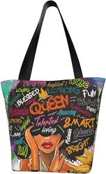 Bolso de mano para mujer afroamericana, bolso de hombro para niña negra, bolso de playa para adultos, estudiantes, escuela, oficina, tienda de viaje