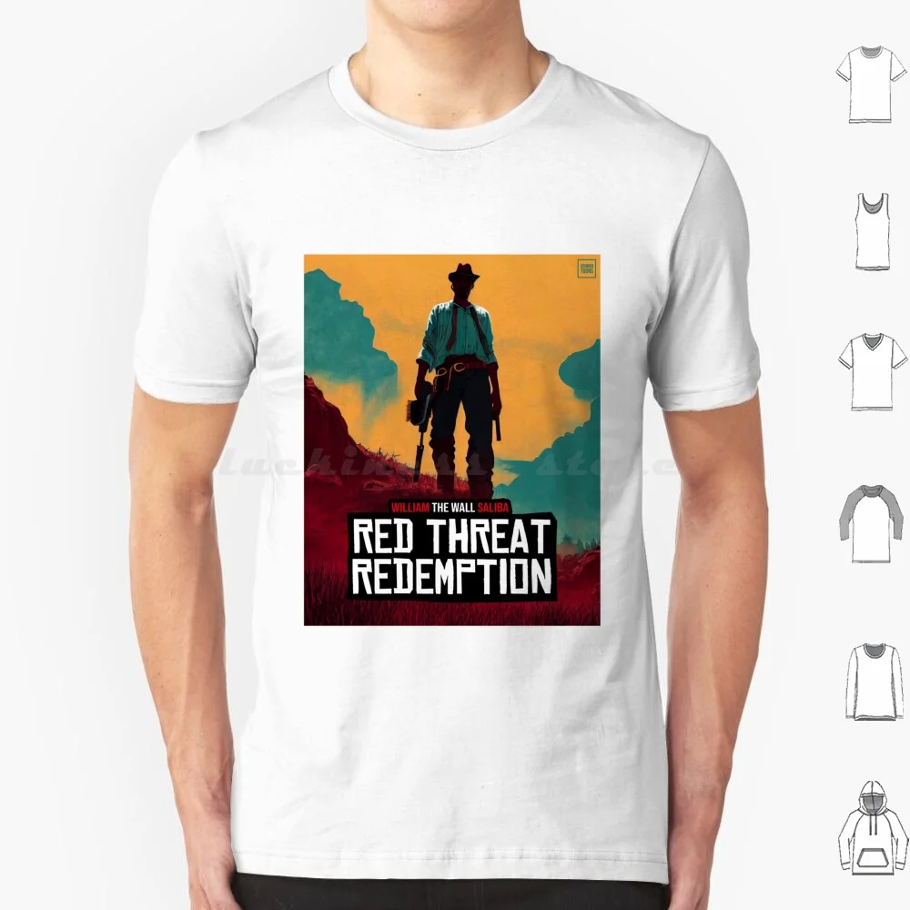 Red Threat Redemption : William 'the Wall' Saliba T Shirt Cotton Men Women DIY Print Goonertoons Football London Coyg Gunners