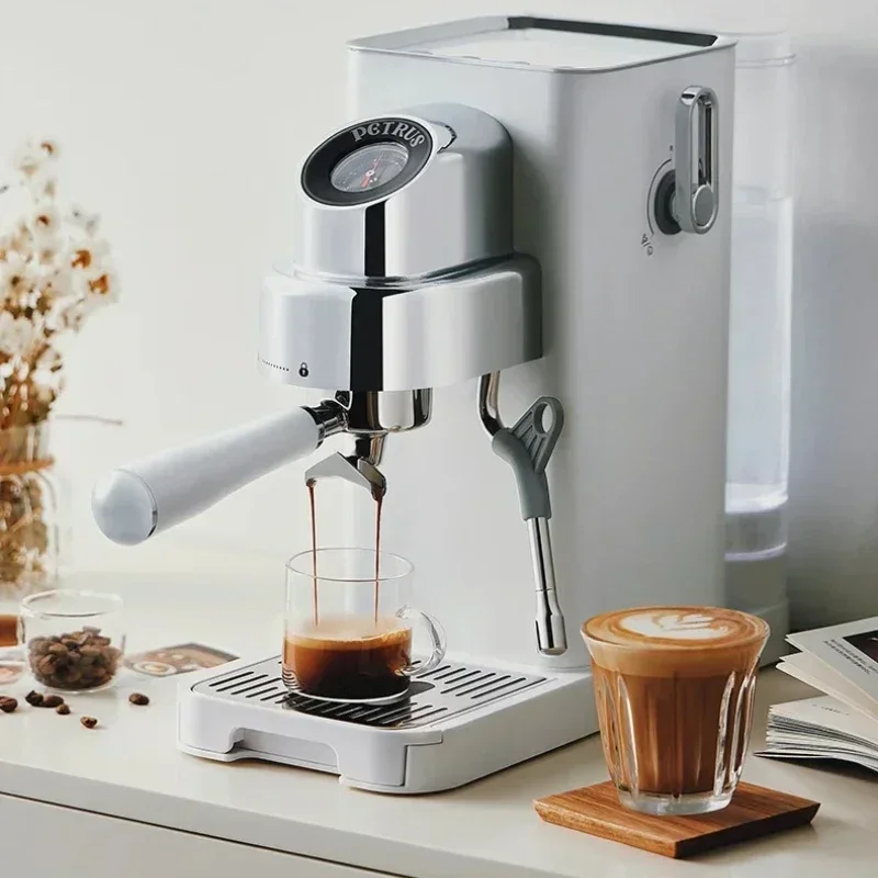 ماكينة القهوة Petrus PE3663 المنزلية الإيطالية المركزة الجديدة ماكينة رغوة الحليب البخارية شبه الأوتوماتيكية أصلية أصلية
