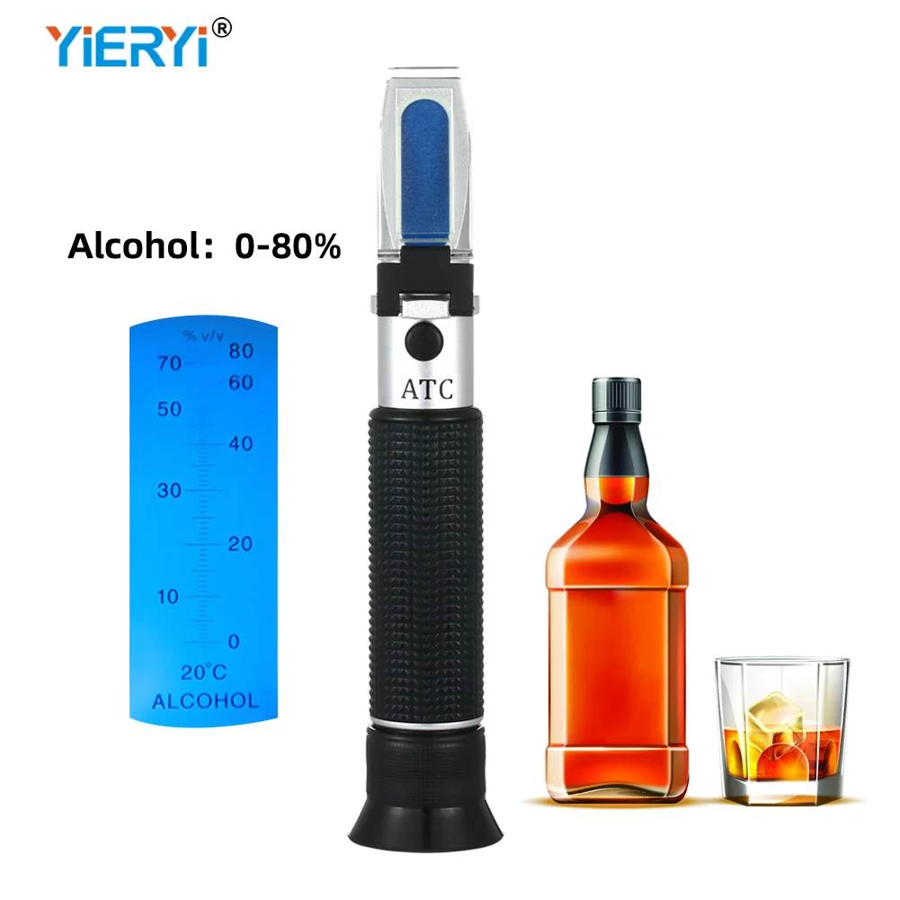 Handheld Alcohol Concentration Meter, Detector, Analyser for Home Use 0-80% v/v Adjustable Handwheel for Fruit Wine Wine Making