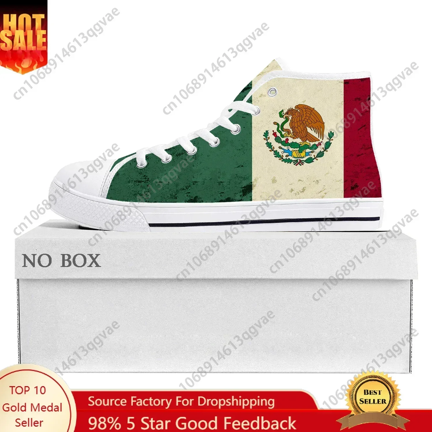 Mexican Flag High Top High Quality Sneakers Mens Womens Teenager Canvas Sneaker Mexico Casual Couple Shoes Custom Shoe