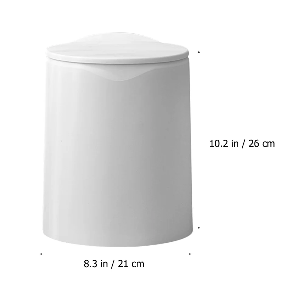 

Press Trash Can Double Layer Household Waste Bin Garbage Container White Kitchen Bathroom 12L Storage Dust Bin