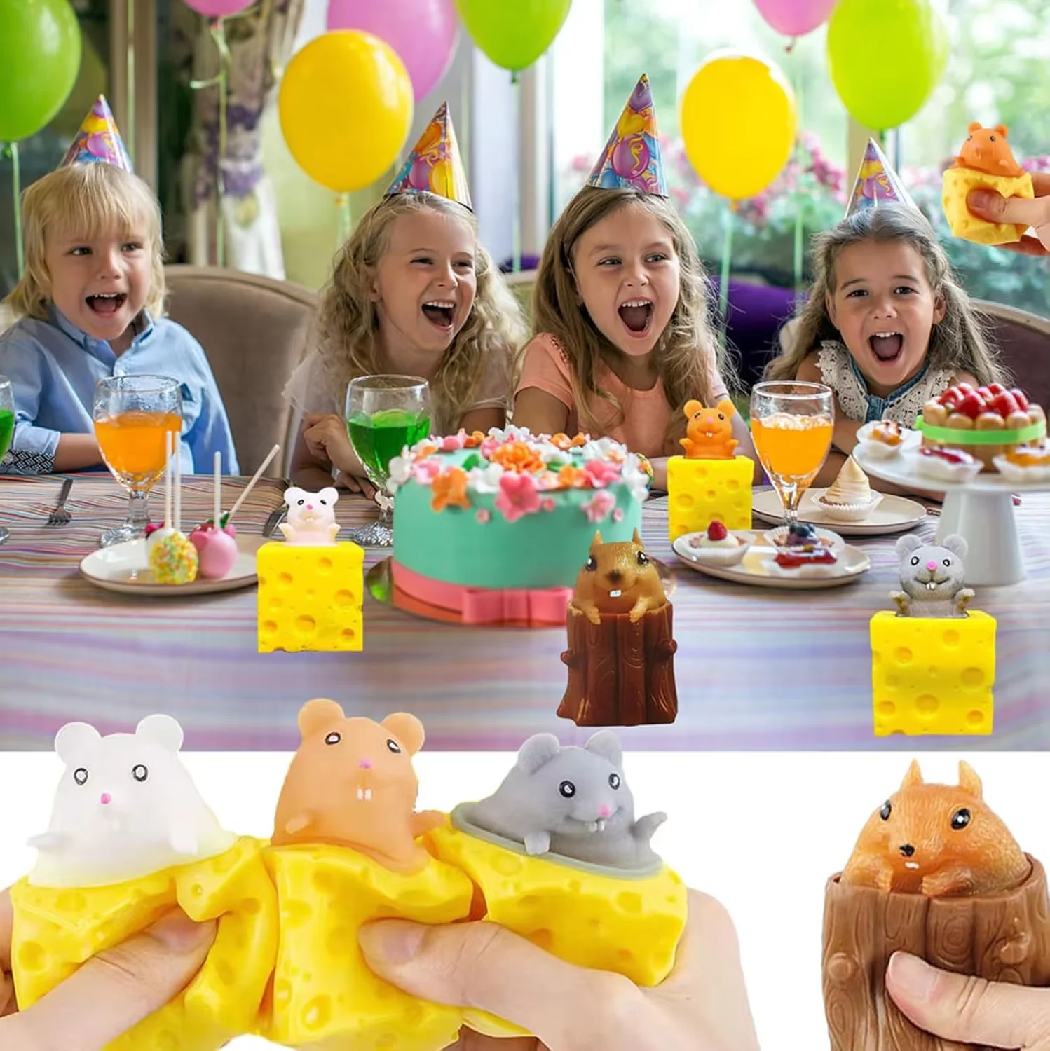 Stress Relieving Squeeze Toy Peanut Unicorn Maltose Corn Animal Cheese Mouse Cheese Pinch Fun Stress Ball Slow Rebound Pinch Toy