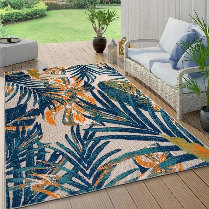 Tropical Floral Foliage Indoor/Outdoor Area Rug