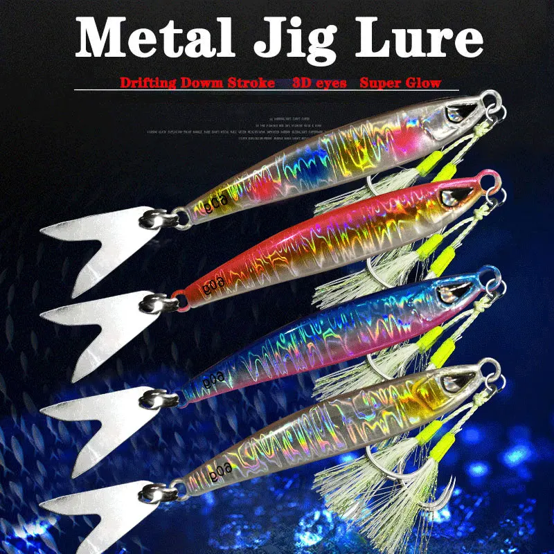 

AS Fast JIg Lure Fishing Anglers Glow Jig Print Speed Falling Angler 40g60g80g100g Metal Hard Bait Sinking Jigging Pesca Bait