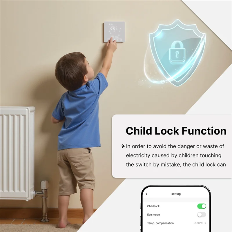 

SUNRI-Tuya Wi-Fi Matter термостат водяной пол регулятор температуры переключатель поддержка приложения дистанционное управление голосовое управление B