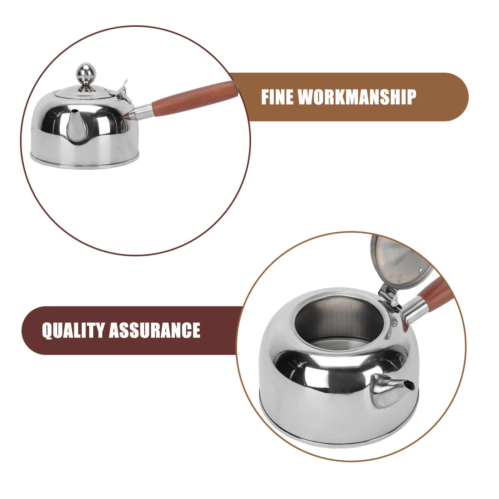 

304 Stainless Steel H Kettle Boiling Container Water Heater Teapot Home Use Gas Stove Portable Travel Kitchen