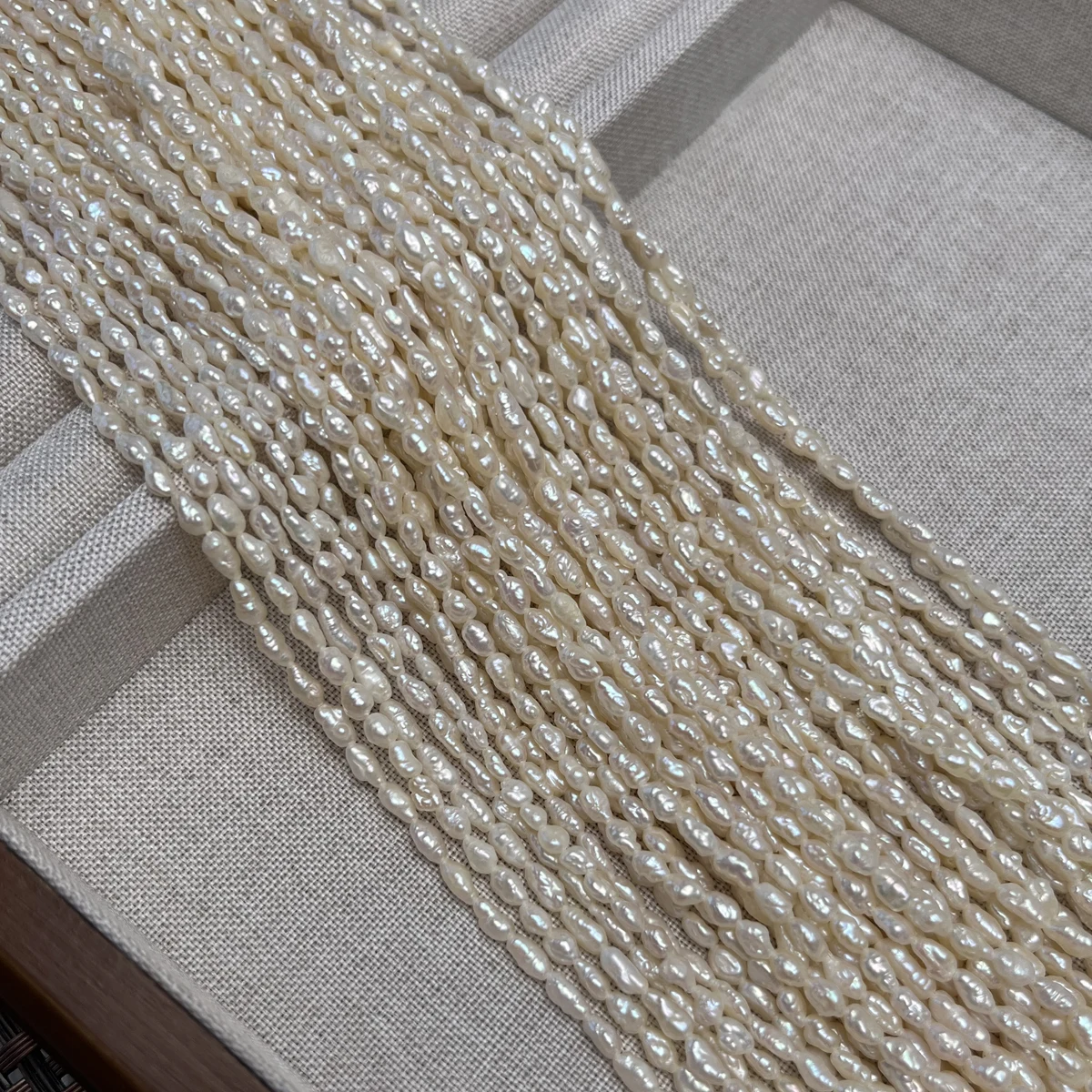A 3-4mm Natural Frehwater Pearl Keshi Beads Charms for DIY Women Men Necklace Bracelets Jewelry Making Supplies Accessories