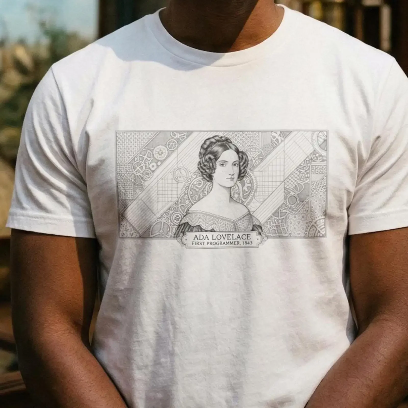 Ada Lovelace T Shirt First Programmer 1843 Women in STEM Computer Science White vintage Washed Comfortable Soft Stylish