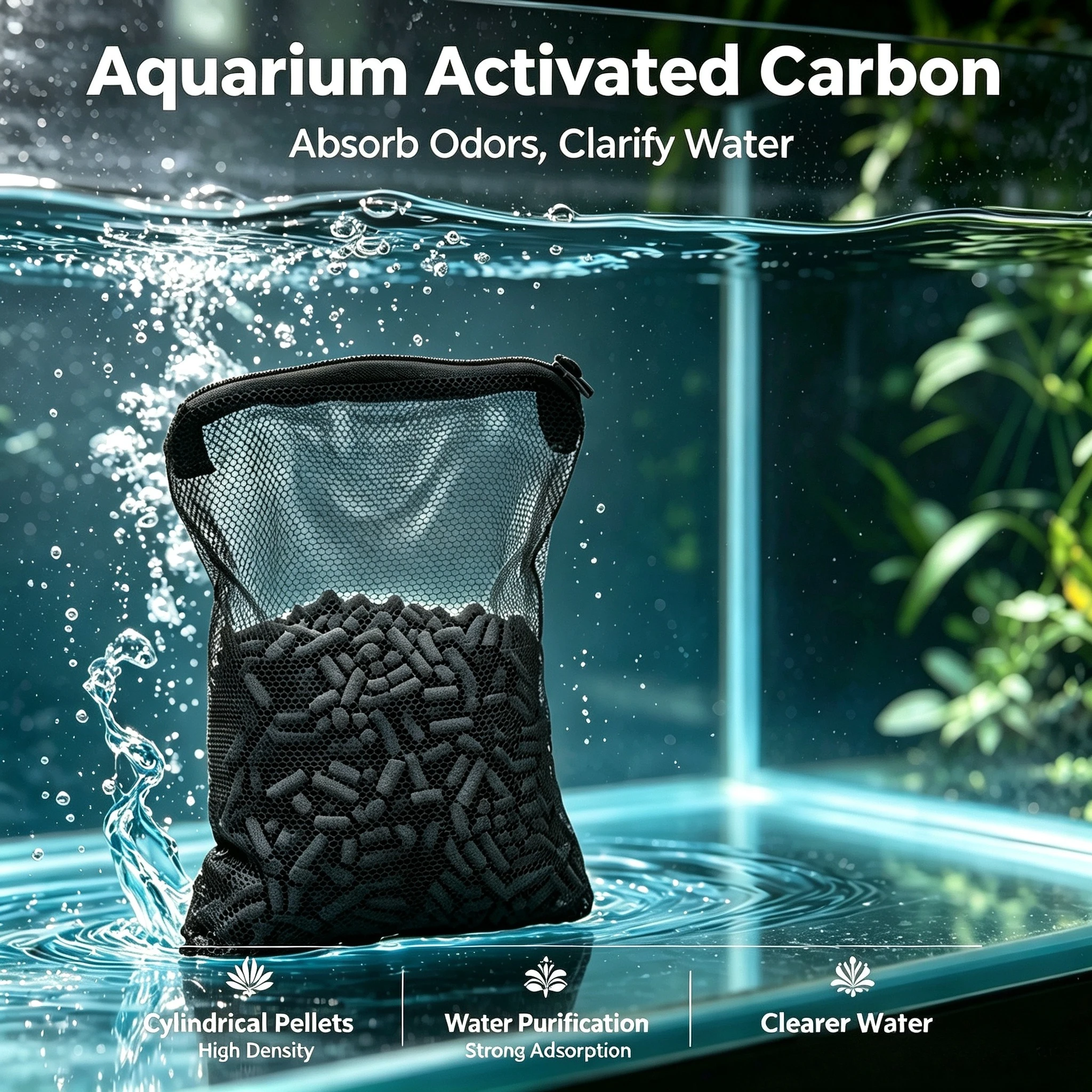 500g 어항용 활성탄, 원통형 알갱이 형태, 연못 및 - Aquarium Fish Koi 리뷰 및 가격