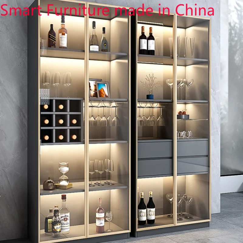 

Modern Storage Wine Cabinet Living Room Luxury Wall Kitchen Wine Cabinet Simplicity Glass Estante Vino European Furniture QF50JG