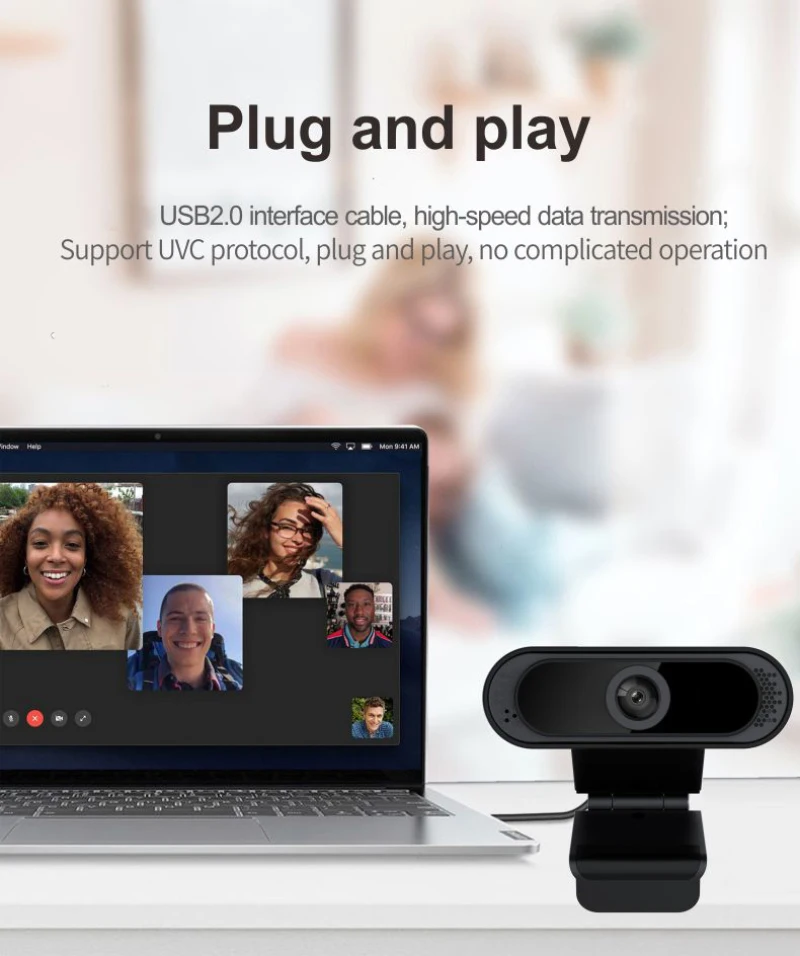 كاميرا ويب بدقة 12 ميجابكسل، كاميرا ويب بتركيز يدوي، ملحقات الكمبيوتر المحمول، كاميرا ويب مع ميكروفون، توصيل USB وتشغيل كاميرا البث/المؤتمرات #4
