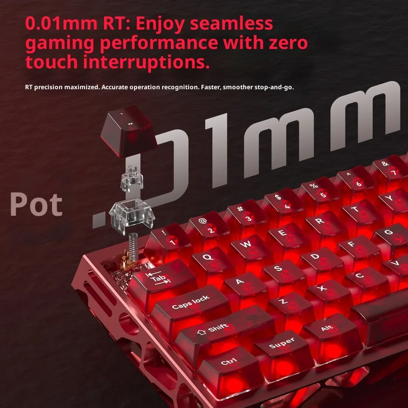 Rgb Magnetic Axis Wired Custom Mechanical Keyboard Hollow Design Cnc Aluminum Alloy Shell Web Driver Programmable For Pc Gamers