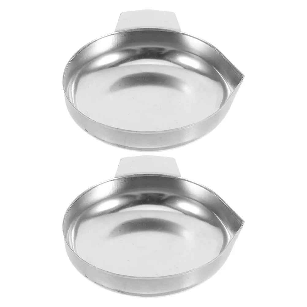 

2 Pcs Weighing Pan Tray Food Trays Electric Jewelry Scale Stainless Steel Kitchen Electronic Pans