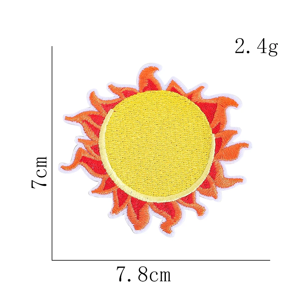 Böhmische, niedliche Sommer-Sonnenblumen- und Sonnen-Stickapplikationen zum Aufbügeln/Aufnähen für T-Shirts, Jeans, Jacken, Rucksäcke, Hüte, Deko-Geschenk – Detail 6