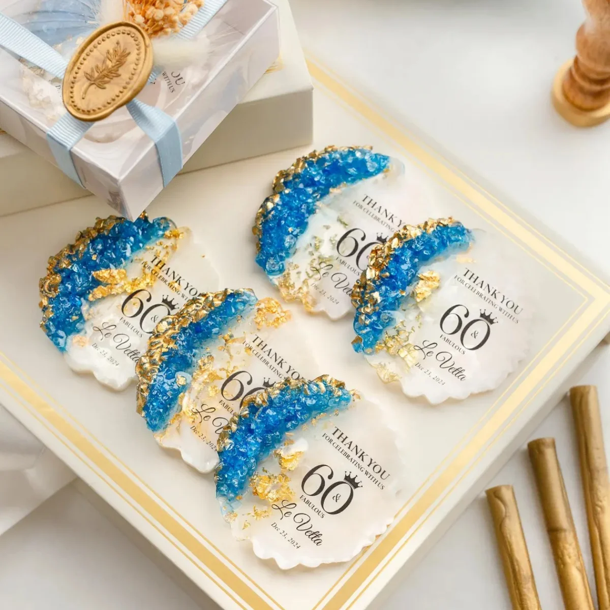 Milestone Birthday Magnet Favor for Adults – Personalized  Bronze Epoxy Gift for 40th, 50th, 60th, 70th, 80th, 90th, 100th Birth