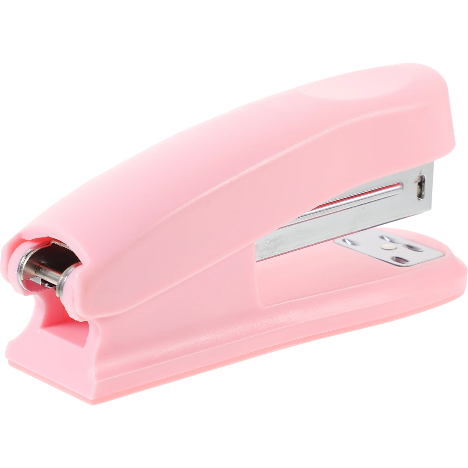 Portable Desk Stapler Pink Office Supplies Classroom Gadgets Metal Compact Design Desk Essentials