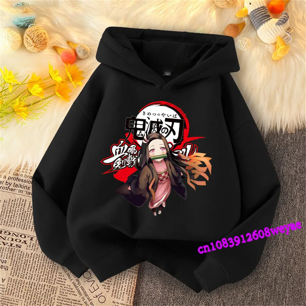 Demon Slayer Spring And Autumn Children Boys And Girls With Hoodie Sweater Top Cartoon Printing Children\'s Sportswear Coat Baby