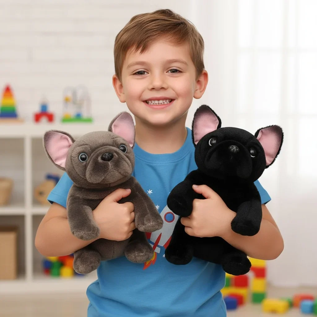 

Реалистичная мягкая игрушка французского бульдога, 12-дюймовая реалистичная плюшевая игрушка для щенка, супермягкая подушка для бульдога из искусственного меха, милый подарок для домашнего животного для ребенка