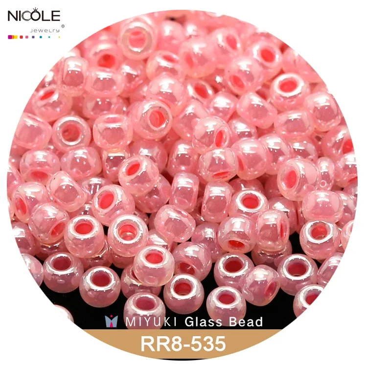 Miyuki Round Beads 3mm 8/0  Ceylon Inside Dyed Series Japanese Seed Bead for Necklace Earring Bracelet Jewelry Making