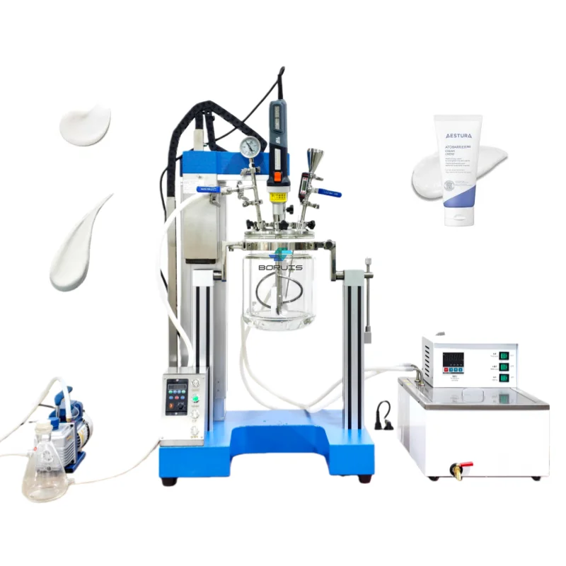 Small Scale Vacuum Emulsifying Mixer Professional Laboratory Reactor for Cosmetic Mixing Processing Work