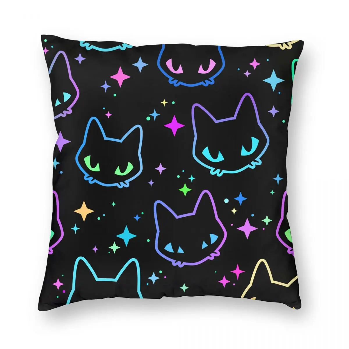 

Colorful Neon Cat Pillowcase Double-sided Printing Cushion Cover Decoration Throw Pillow Case Cover Sofa Dropshipping 40X40cm