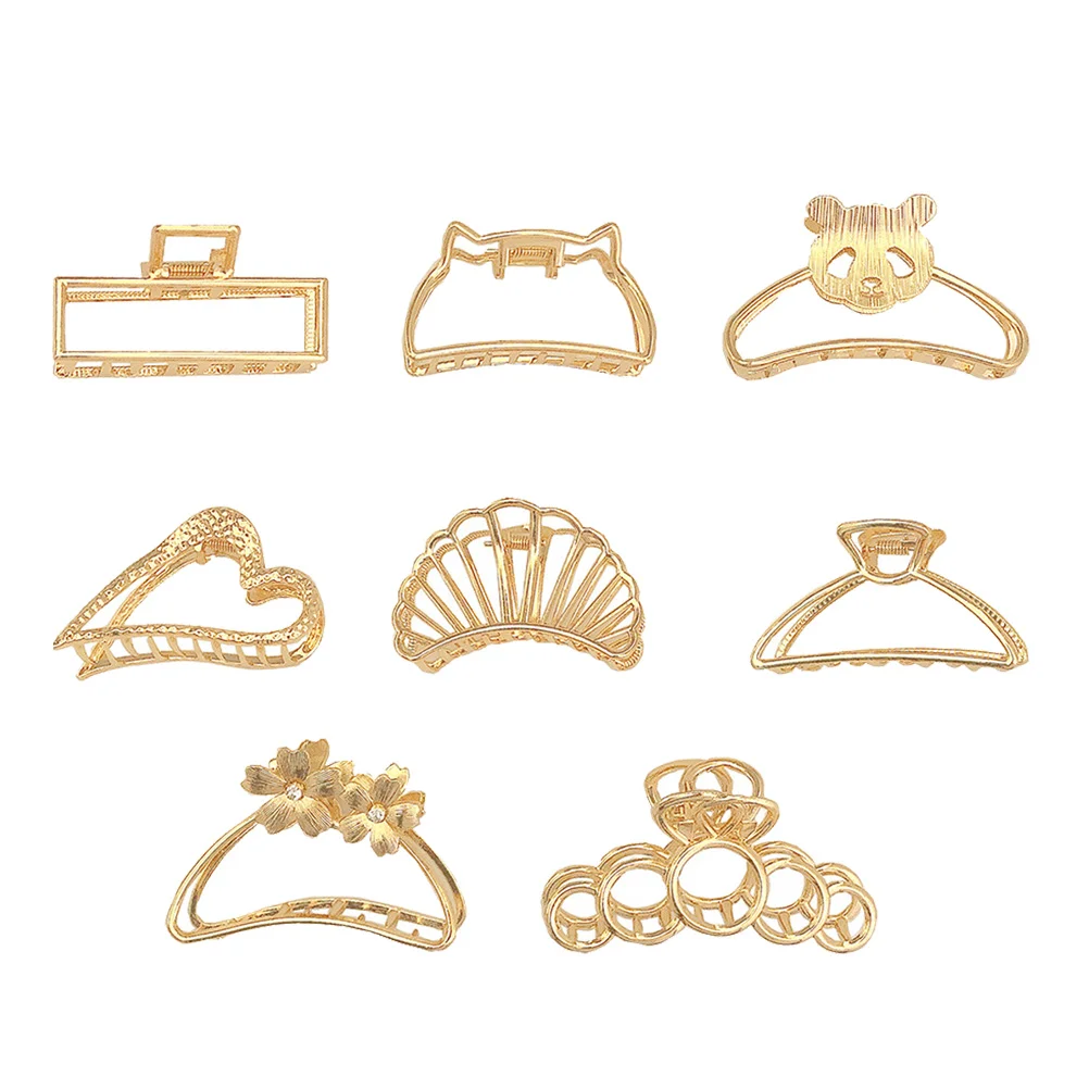 

8 Pcs Pearl Hair Clip Hollow Metal Shower Clips for Women Jaw Bobby Pins Bathing Headwear Hair Accessories Durable Comfortable