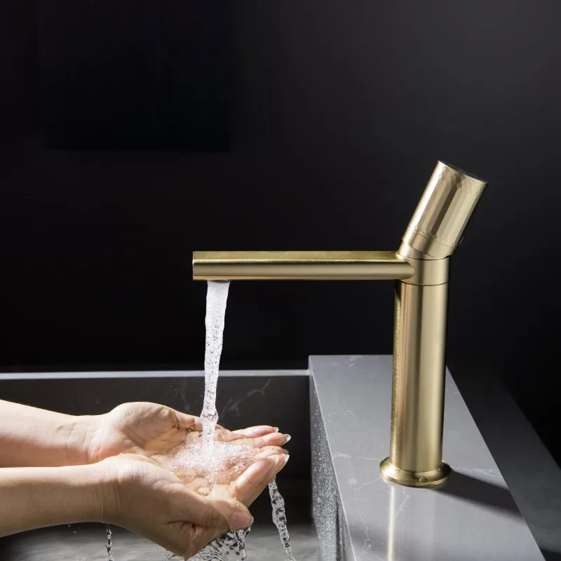 Gunmetal gray brass Faucet bathroom basin faucet washbasin water tap gold brush brass sink tap cold and hot mixer tap