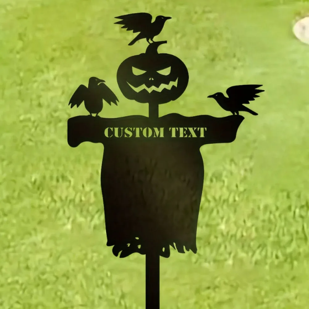 

Exceptional Personalized Halloween Scarecrow with Crows Metal Garden Stake Timeless Style Suited for Christmas Outdoor